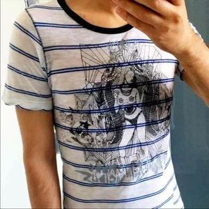 Energie T-shirt stripe sheer fabric made in ITALY